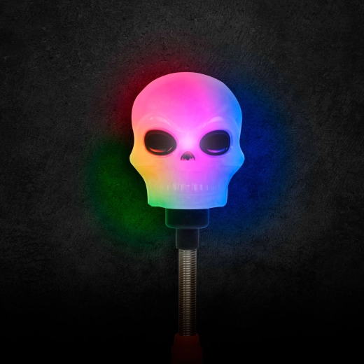 Halloween-LED-lampe med kranium på fjeder