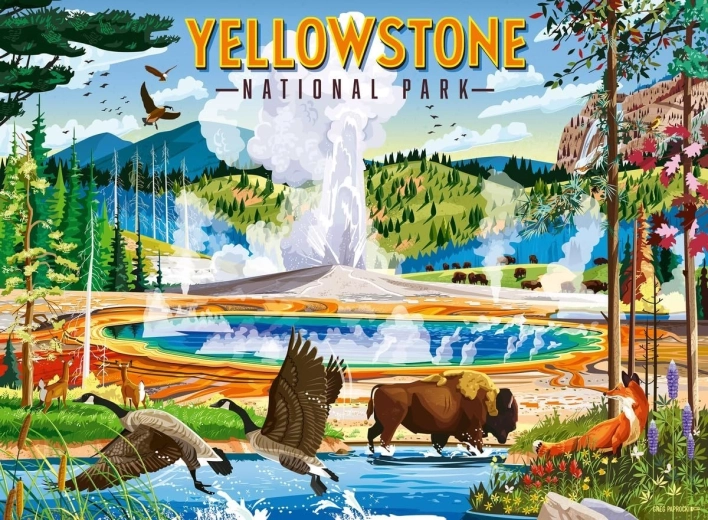 Ravensburger puslespil Yellowstone Nationalpark 500 brikker