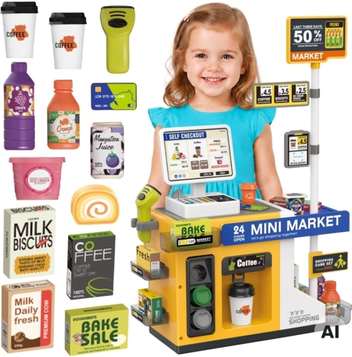 Woopie mini market – interaktiv selvbetjeningskasse med scanner
