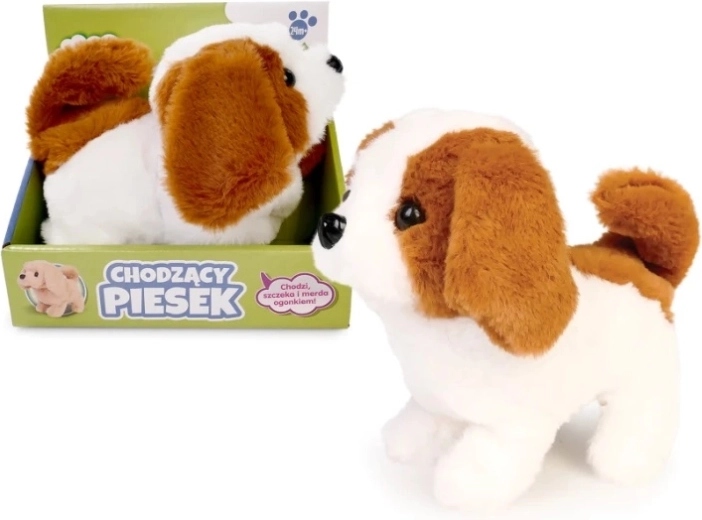 Gående plyshund 15 cm