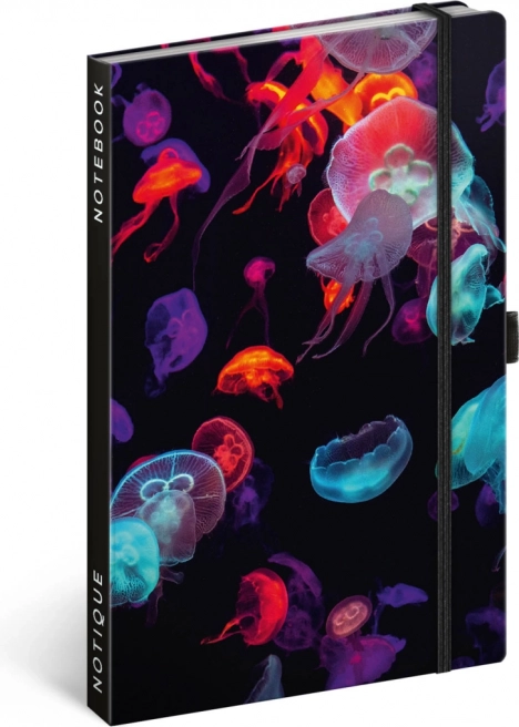 NOTIQUE linjeret notesbog 13 × 21 cm med elastik og penneholder