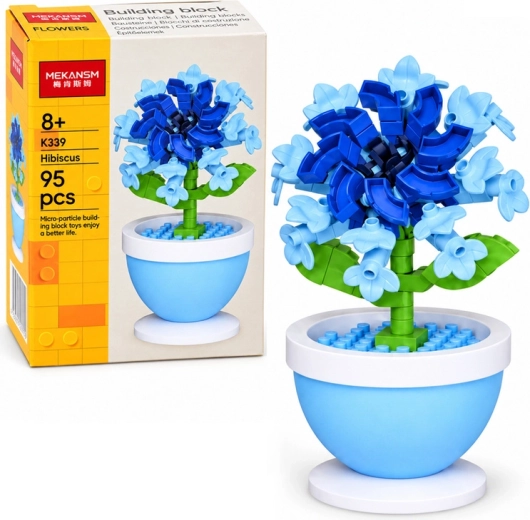 Byggesæt med mini hibiscus i potte - 1 stk.