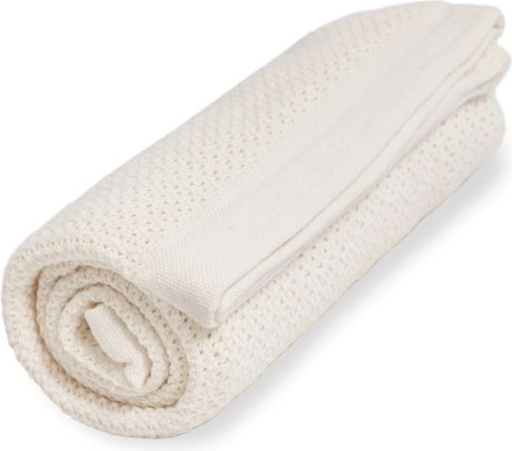 Vinter & Bloom tæppe i økologisk bomuld soft grid pearl white