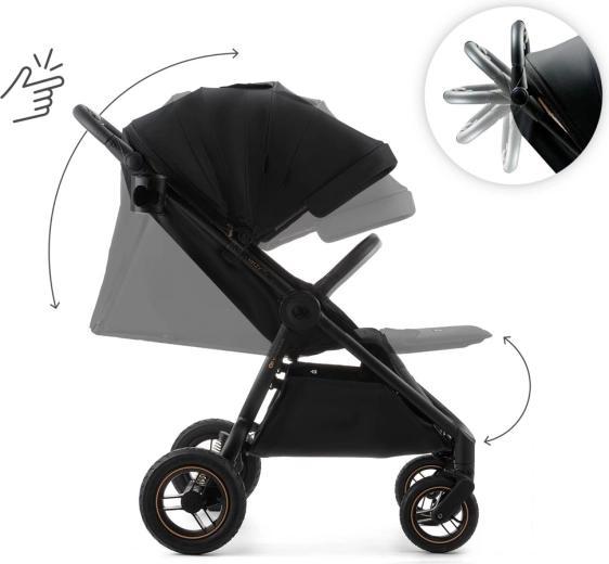 Stor kaleche med UPF50+ og smart ventilation
