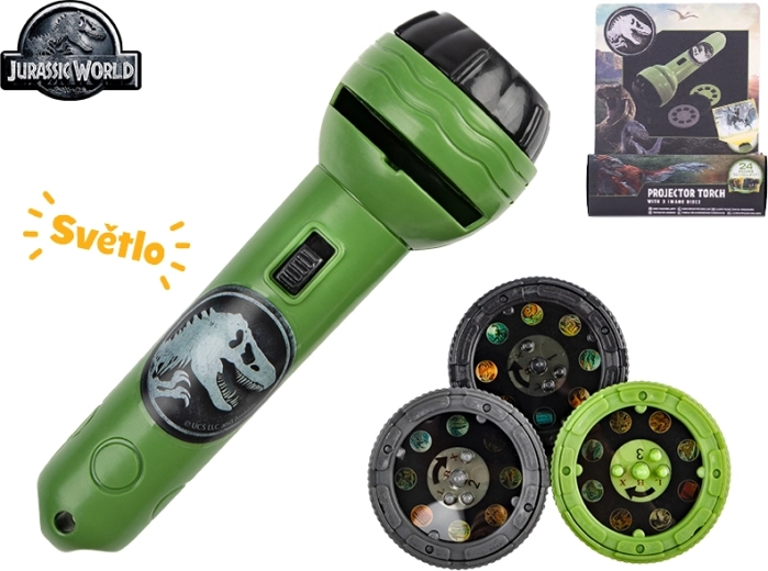 Projektorlygte JURASSIC WORLD med 24 dinosaurbilleder