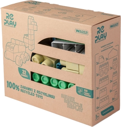 Wader RePlay Big Blocks – sæt med store klodser 32 stk.