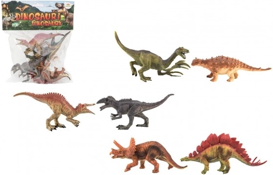 Plastsæt med 6 dinosaurer