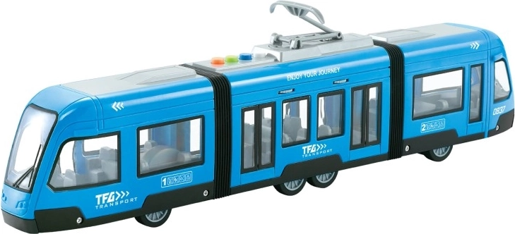 Tram med svinghjul 1:16 blå