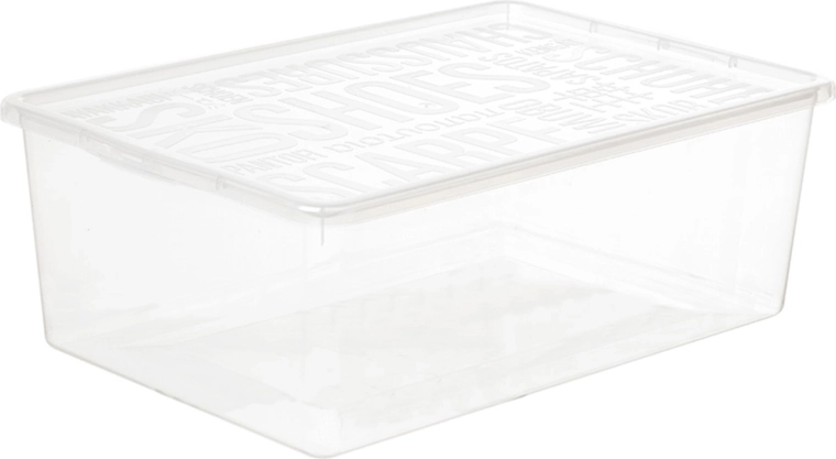 Skoboks med låg 9,5 l transparent