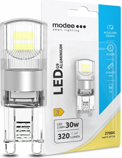 LED pære G9 2,6 W varm hvid aluminium MODEE