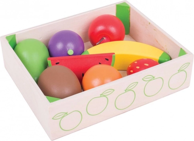 Kasse med frugt trælegetøj Bigjigs Toys