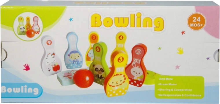 Træ-bowlingsæt til børn