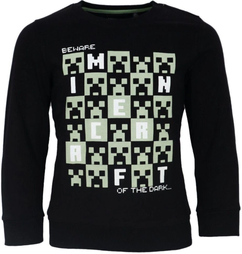 Sort Minecraft-hættetrøje