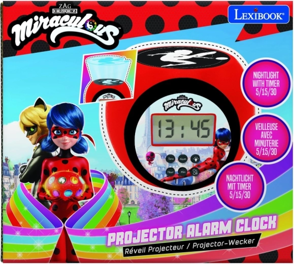 Vækkeur med projektor Miraculous: Ladybug og Cat Noir