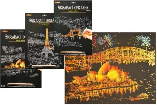 ARTLOVER skrabebillede med guldeffekt – natteudsigt over Operahuset i Sydney