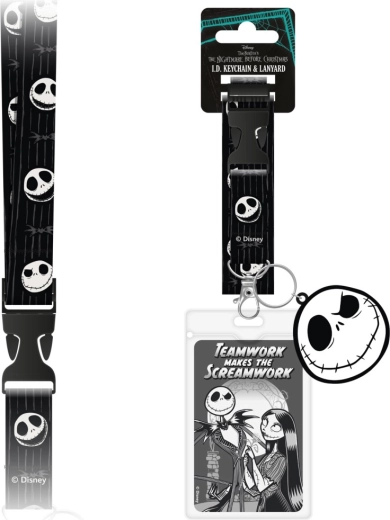 Nøglesnor til halsen Nightmare Before Christmas med gennemsigtig lomme