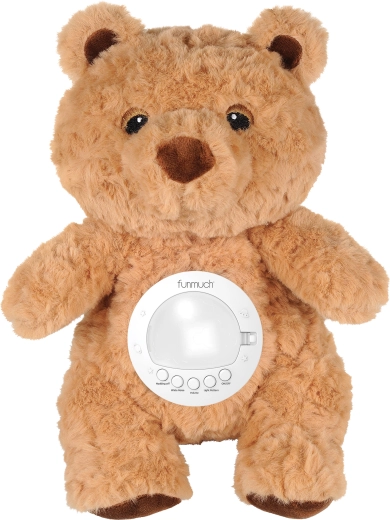 Soveteddy med melodier og stjerneprojektion