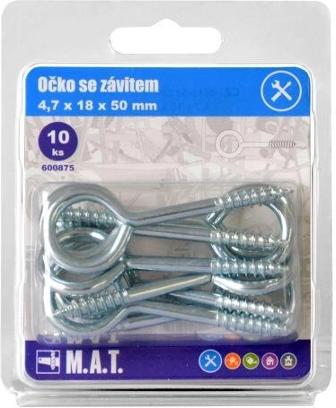 Lukket øje med gevind 50 × 18 × 4,7 mm, galvaniseret (10 stk)