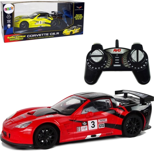 RC-bil Corvette C6.R med fjernbetjening 2,4 GHz 1:18 med lys - 1 stk.