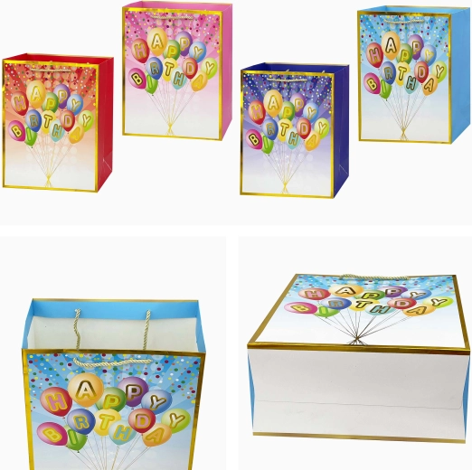 Papirgavepose Happy Birthday 40 × 30 × 12 cm