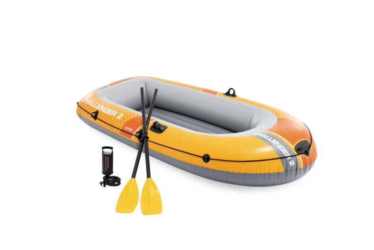 Oppustelig båd til 2 personer Intex Challenger 2 sæt med pumpe og årer