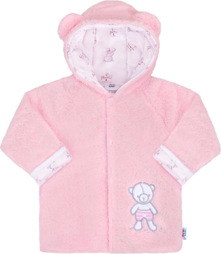 Vinter babyjakke med hætte New Baby Nice Bear, lyserød