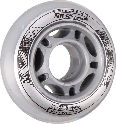 Hjul til in-line rulleskøjter NILS EXTREME PU 70 mm klare (4 stk)