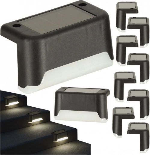 Solcelle LED trappelys udendørs 8 stykker
