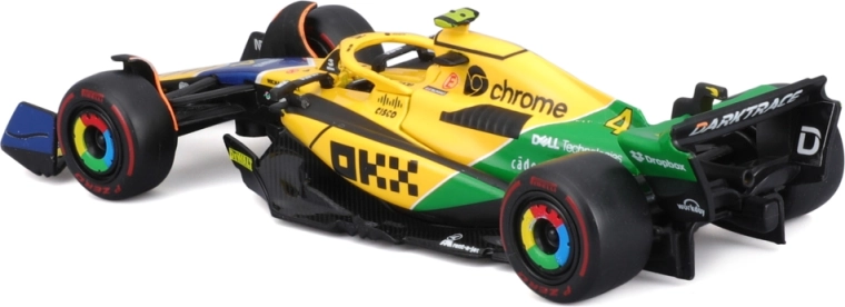 Støbt metalkarrosseri (die‑cast) med plastdetaljer