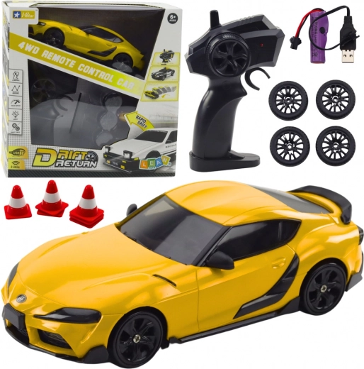 Gul fjernstyret driftebil 4WD