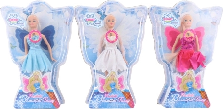 Fe-dukke med lysende vinger