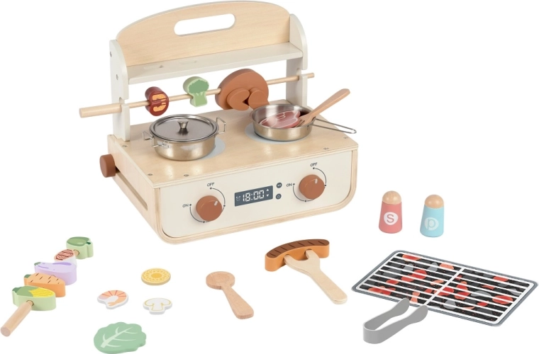 2Kids Toys trægrill i træ med tilbehør