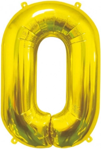 Folieballon tallet 0 guld 85 cm GoDan