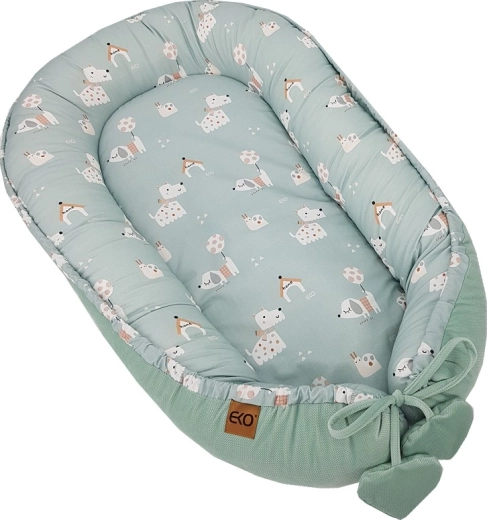 EKO velvet babyrede Dogs mint 90 × 60 cm