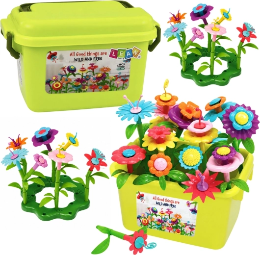 Lean Toys konstruktionsbyggesæt Blomsterhave i boks (73 dele)