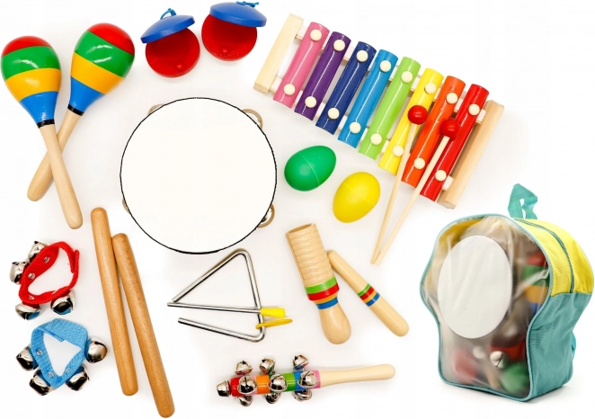 Musiksæt med 10 børneinstrumenter med rygsæk ECOTOYS