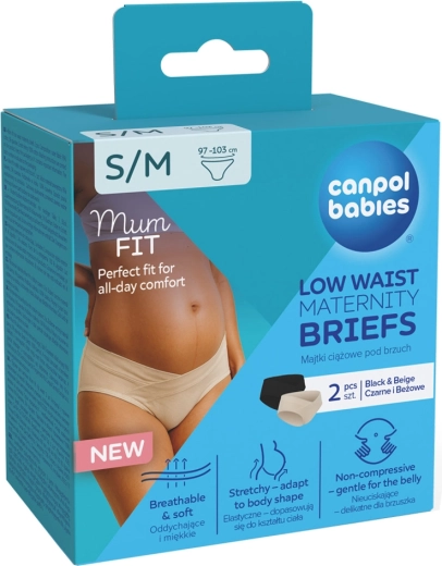 Canpol babies MumFIT graviditetstrusser med lav talje S/M 2 stk.