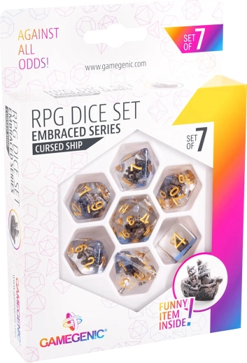 Gamegenic flersidede RPG-terninger Embraced Series Cursed Ship – sæt med 7 stk.