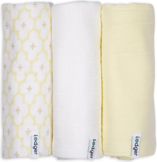 Lodger swaddler solid matcha butter (70 × 70 cm) - sæt med 3 stk.