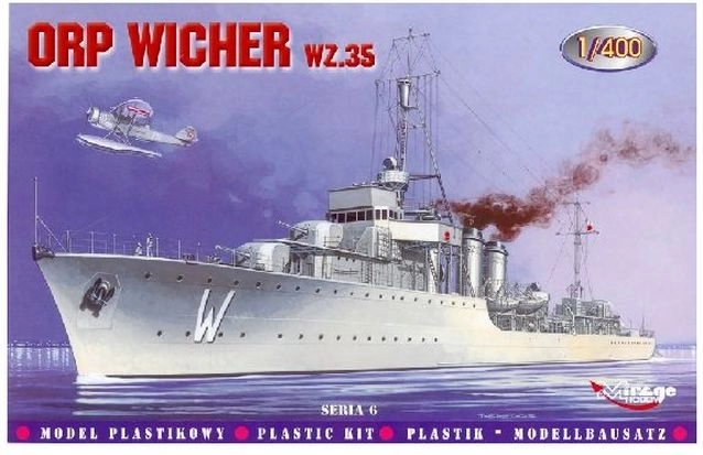 Mirage Hobby byggesæt destroyer ORP Wicher 1:400