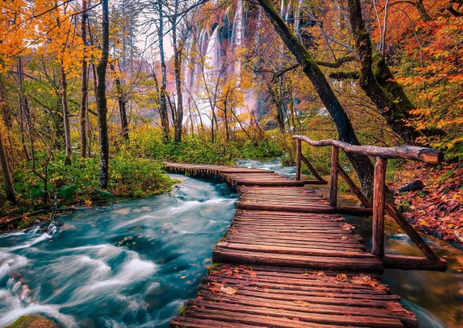 Puslespil Skovbæk i Plitvice 1000 brikker