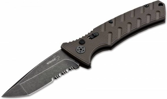 Automatisk kniv BÖKER PLUS Strike Tanto Coyote, stonewash, brun