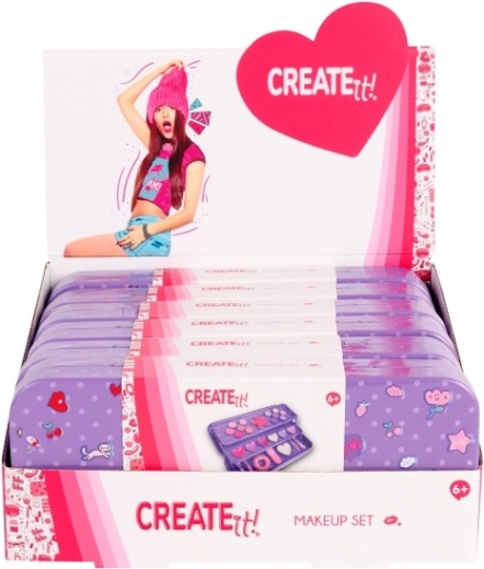 Pink udklappelig makeup-kassette i metalæske CREATE IT!
