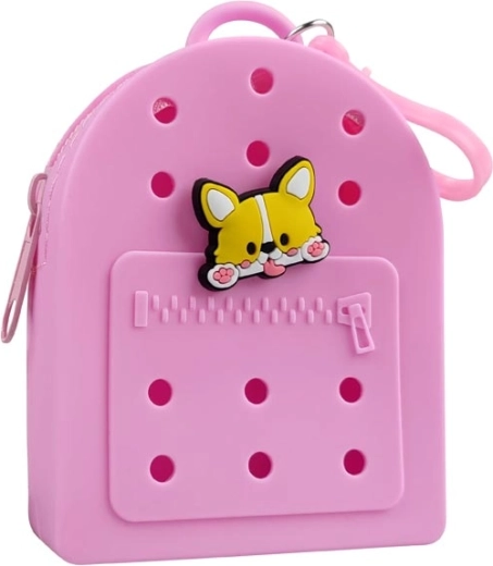 Gifty pink silikonepung med dekorativ pin