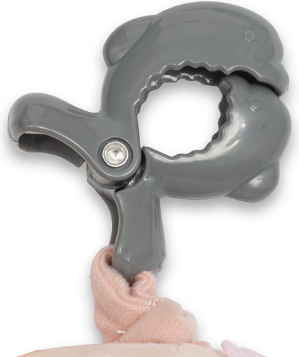 Sikker clips til fastgørelse på barnevogn og autostol