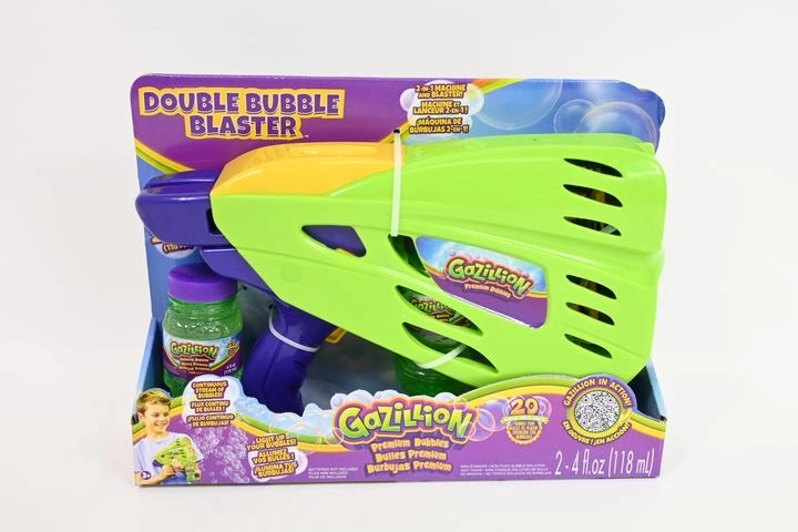 Gazillion Double Bubble Blaster 2-i-1 boblemaskine med LED-lys