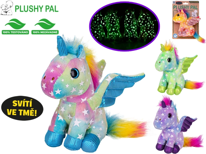 Plysbamse-enhjørning Plushy Pal 15 cm med lysende vinger