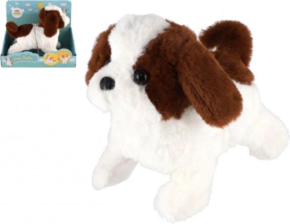 Plysbamsehund Salto 19 cm med lyd og gang