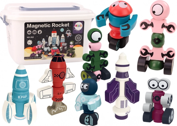 Magnetiske klodser Rumraket 56 dele