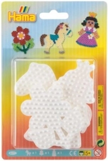 Perleplader til strygeperler fra Hama i form af blomster, heste og prinsesser